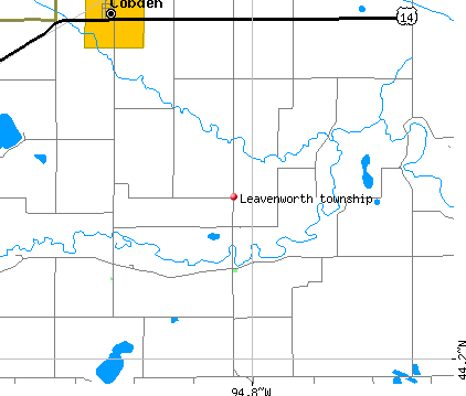 Leavenworth township, MN map