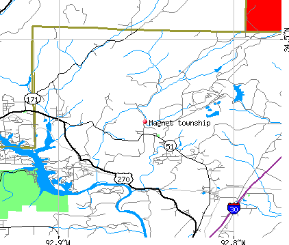 Magnet township, AR map