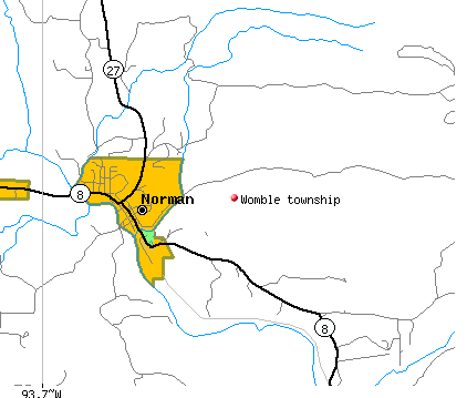 Womble township, AR map
