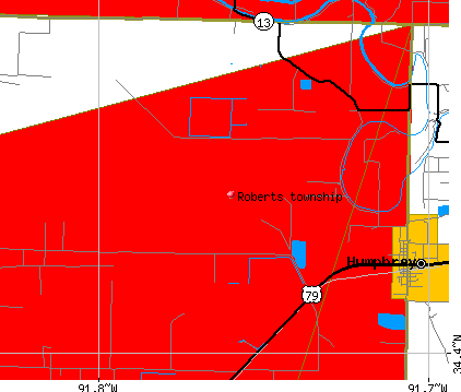 Roberts township, AR map