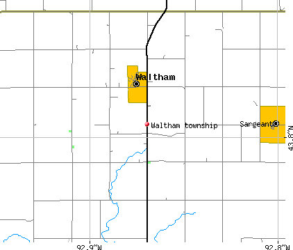 Waltham township, MN map