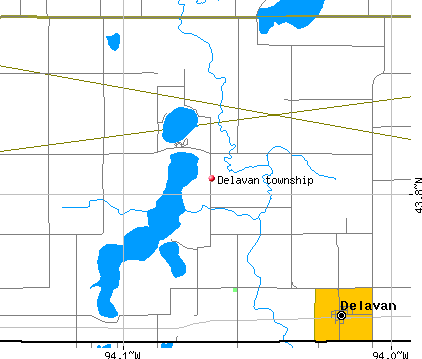 Delavan township, MN map