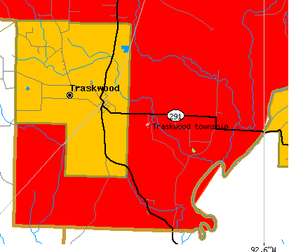 Traskwood township, AR map