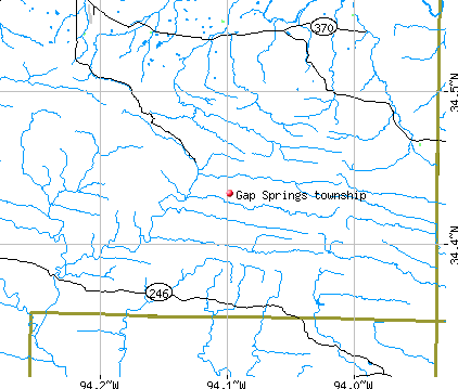 Gap Springs township, AR map