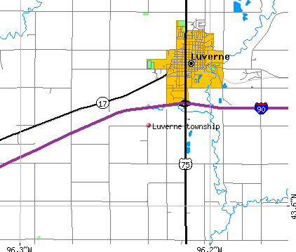Luverne township, MN map
