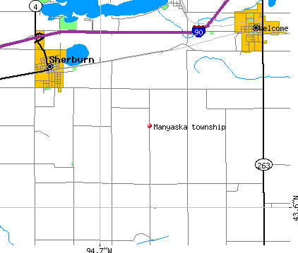 Manyaska township, MN map