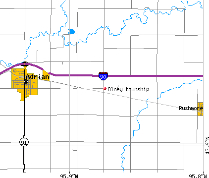 Olney township, MN map