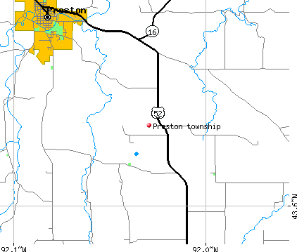 Preston township, MN map