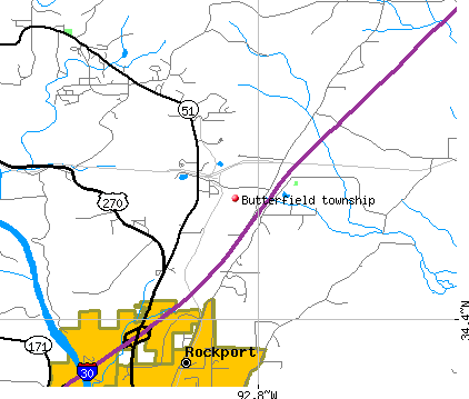 Butterfield township, AR map