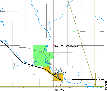 Le Roy township, MN map