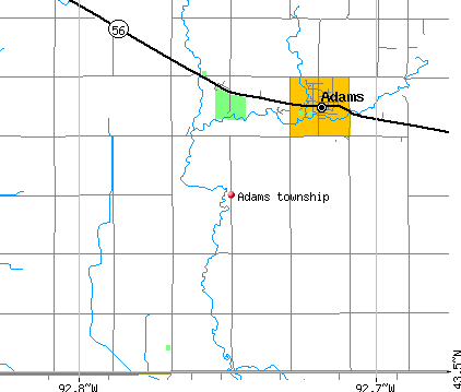 Adams township, MN map
