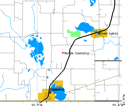 Nunda township, MN map