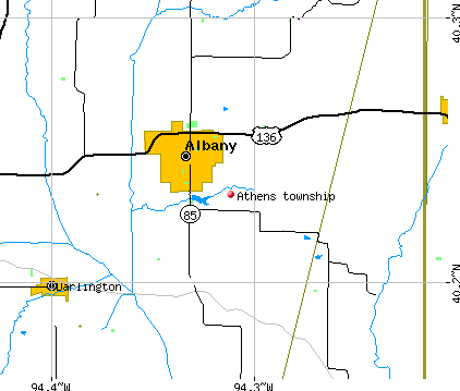 Athens township, MO map