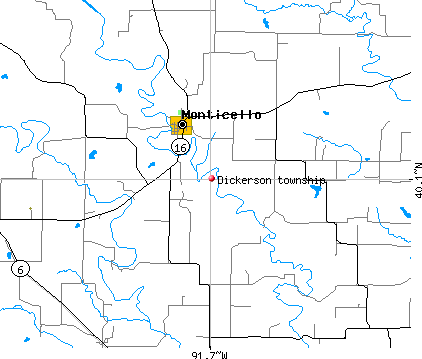 Dickerson township, MO map