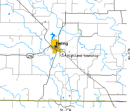 Highland township, MO map
