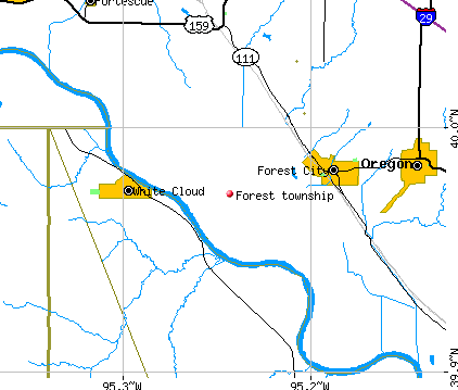 Forest township, MO map