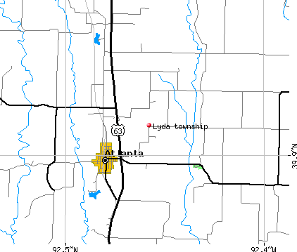 Lyda township, MO map