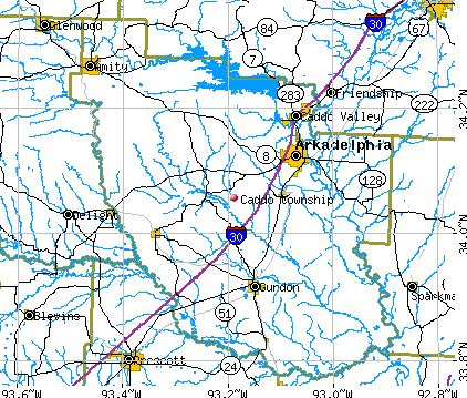 Caddo township, AR map