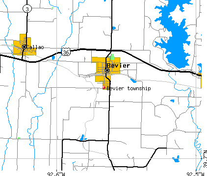 Bevier township, MO map