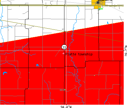 Platte township, MO map