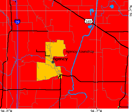 Agency township, MO map