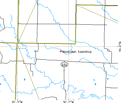 Woodlawn township, MO map