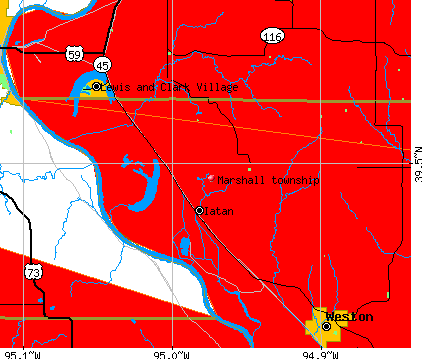 Marshall township, MO map