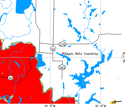 Bayou Meto township, AR map