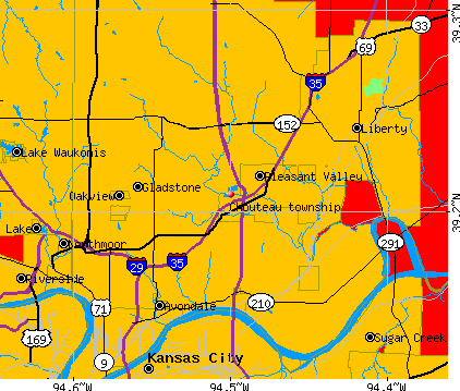 Chouteau township, MO map