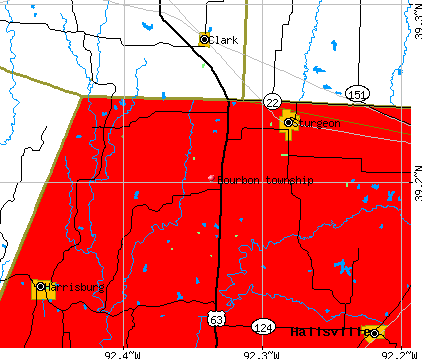 Bourbon township, MO map