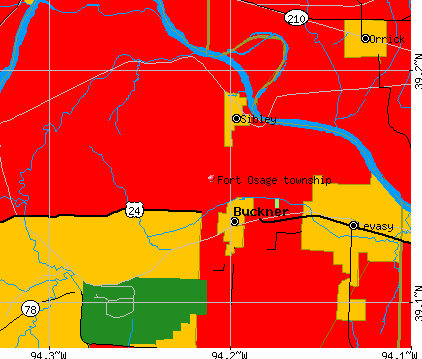 Fort Osage township, MO map