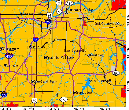 Kaw township, MO map