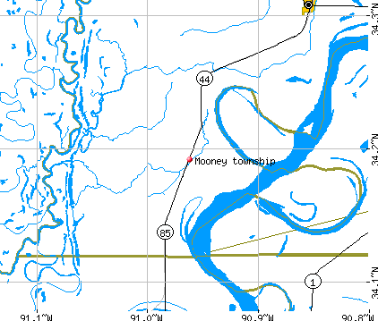 Mooney township, AR map
