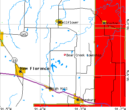 Bear Creek township, MO map