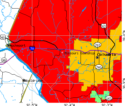Missouri township, MO map