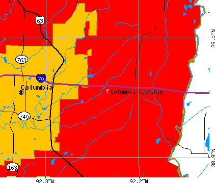 Columbia township, MO map