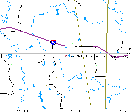 Nine Mile Prairie township, MO map