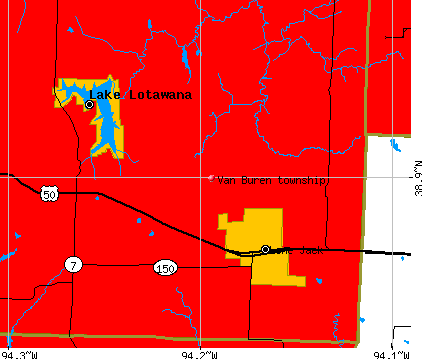 Van Buren township, MO map