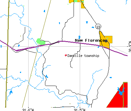 Danville township, MO map