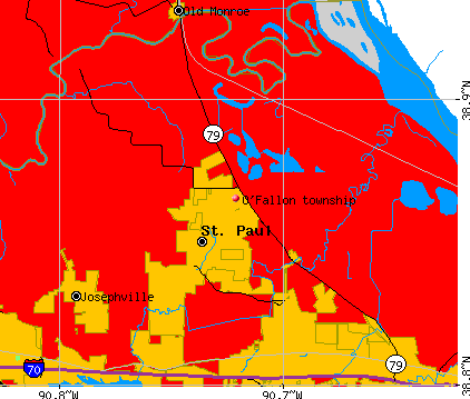 O'Fallon township, MO map