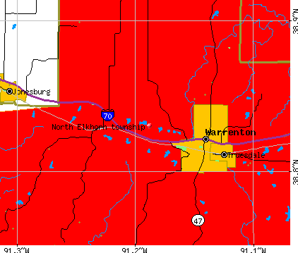 North Elkhorn township, MO map