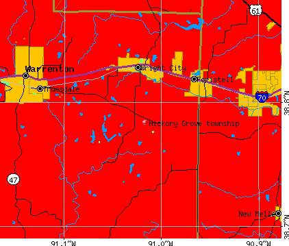 Hickory Grove township, MO map