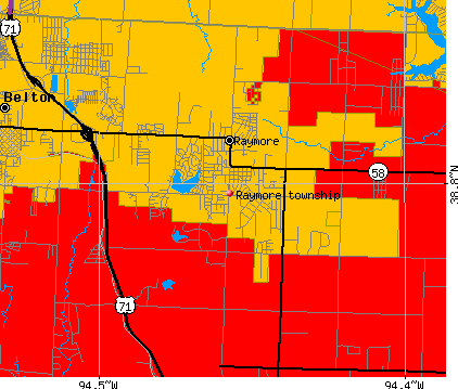 Raymore township, MO map