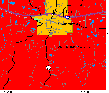 South Elkhorn township, MO map