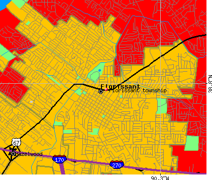 Florissant township, MO map