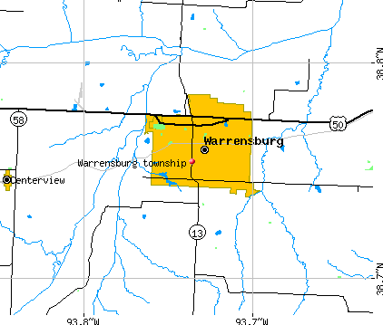 Warrensburg township, MO map