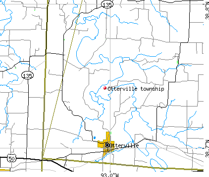Otterville township, MO map