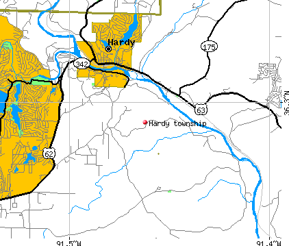 Hardy township, AR map