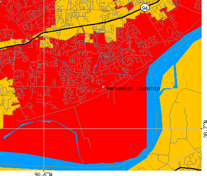Harvester township, MO map