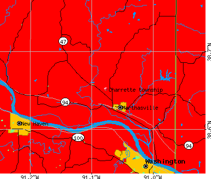 Charrette township, MO map
